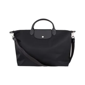 LONGCHAMP Le Pliage Canvas Tote Bag Shopping Bag Handbag Shoulder Bag Women's Black