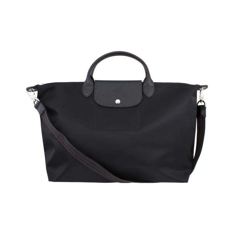 LONGCHAMP Le Pliage Canvas Tote Bag Shopping Bag Handbag Shoulder Bag Women's Black-0