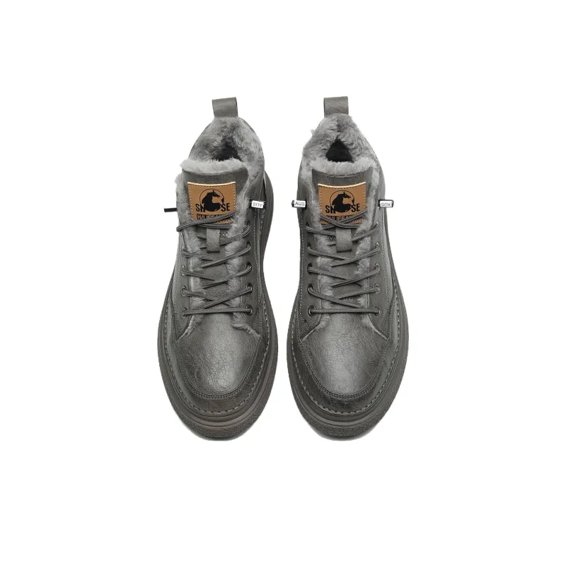 HLA Men's Casual Shoes Men Mid Top Black/Brown-30