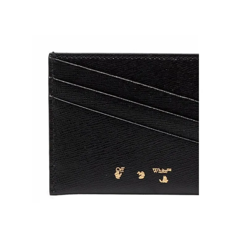 OFF WHITE Leather Wallet Regular Women's Black-3