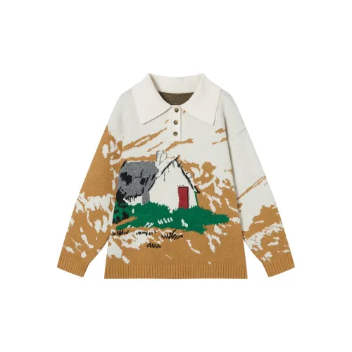 DIALOGUE Sweaters Women's Van Gogh White Cottage