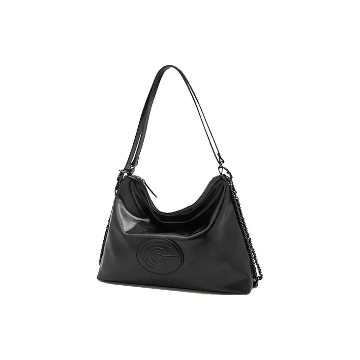 FOXER Synthetic Leather Tote Bag Shopping Bag Handbag Shoulder Bag Women's Black White-3