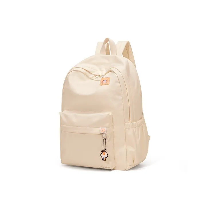 Simvay Clos Fabric Backpack Mountaineering Backpack Large Size Women's Ecru/Black-2