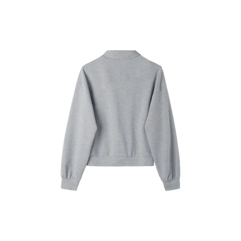 HIPPIEMISS Sweatshirt Spring And Fall Women's Gray-1