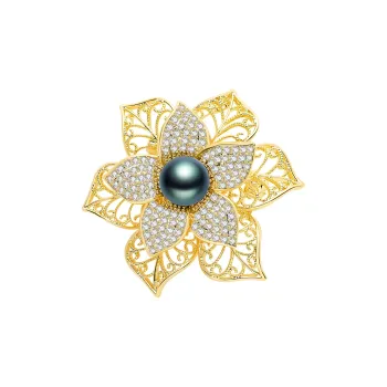 CLORIS YING Brooch With Floral Design Women's