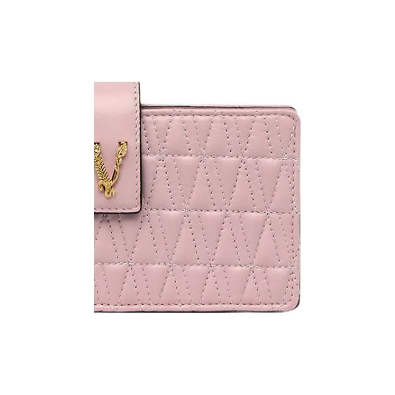 VERSACE Virtus Leather Clutch Women's Pink-3