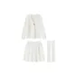 Pure White-Long-Sleeved Shirt and Shorts