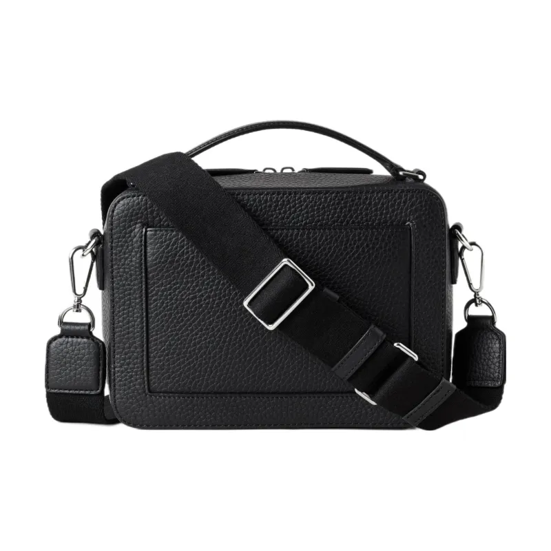 Mulberry Cow Leather Messenger Bag Handbag Shoulder Bag Crossbody Bag Regular Men's Black-3