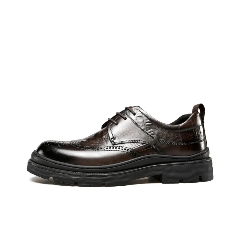 YEARCON Dress Shoes Men Low Top Gray/Black/Brown-8