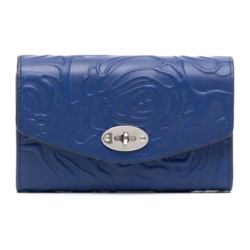 Mulberry Darley Leather Wallet Medium Size Women's Blue-0
