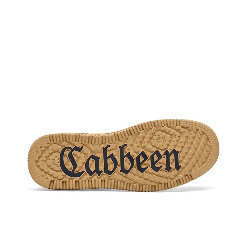 Cabbeen Warm And Wear Resistant High Top Skateboard Shoes Men's Yellow-4
