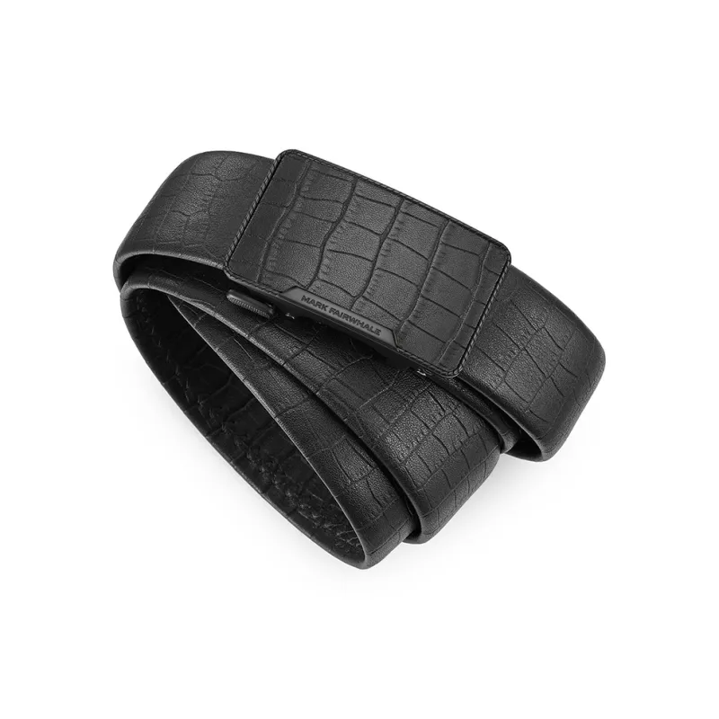 FAIRWHALE Plaid Print High End Automatic Buckle Leather Belts Men's Width 3.5CM-3