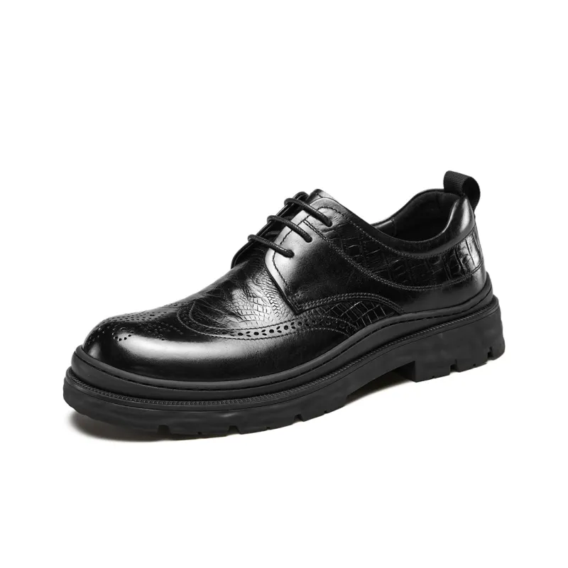 YEARCON Dress Shoes Men Low Top Gray/Black/Brown-5