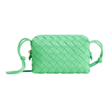 Bottega Veneta LOOP Sheepskin Camera Bag Handheld Shoulder Bag Crossbody Bag Mini Women's Siren Green