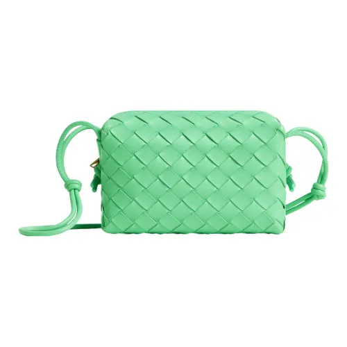 Bottega Veneta LOOP Sheepskin Camera Bag Handheld Shoulder Bag Crossbody Bag Mini Women's Siren Green