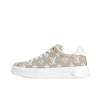 LOUIS VUITTON Time Out Low Top Skateboard Shoes Women's Beige