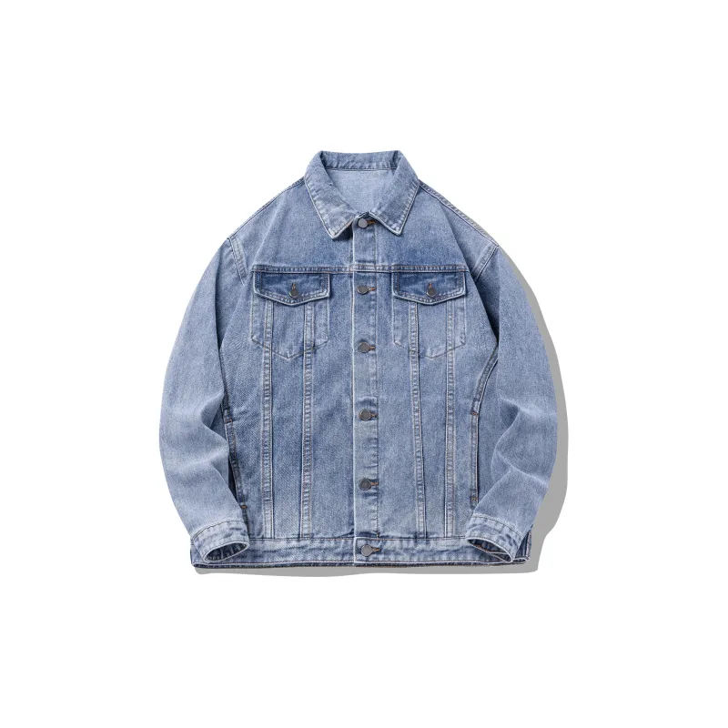 BEENTRILL Denim Jacket Unisex Washed White-5