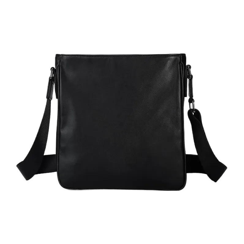 BJIAX Top Grain Cow Leather Genuine Leather Crossbody Backpack Messenger Bag Crossbody Bag Shoulder Bag Men's Black-2