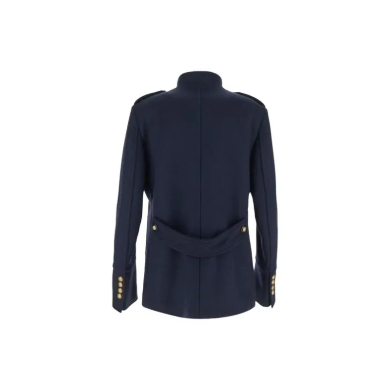 BALMAIN Double Breasted High-Neck Coat-1
