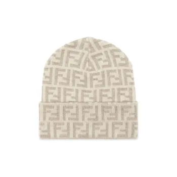 FENDI Wool Beanies Women's Beige