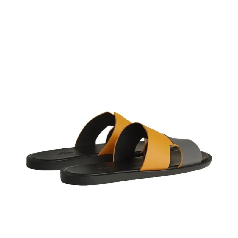 HERMES Izmir Slide Slippers Men's Black Yellow-4