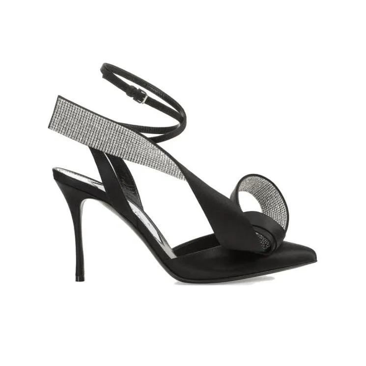 SERGIO ROSSI Marquise 100mm Bow-detail Satin Pumps-1