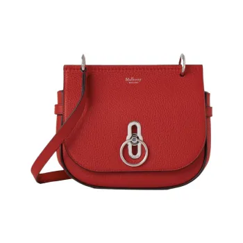 Mulberry Cow Leather Crossbody Bag Shoulder Bag Women's Bright Red