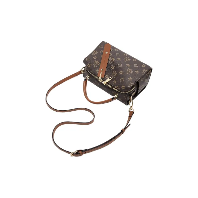 Safiya Synthetic Leather Crossbody Handbag Medium Size Women's Coffee-4