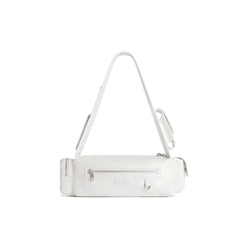 Balenciaga Superbusy Lambskin Handbag Shoulder Bag Mini Women's White-3