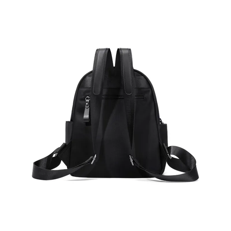 Simvay Clos Fabric With Synthetic Leather Travel Laptop Bag Backpack Medium Size Women's Black-3