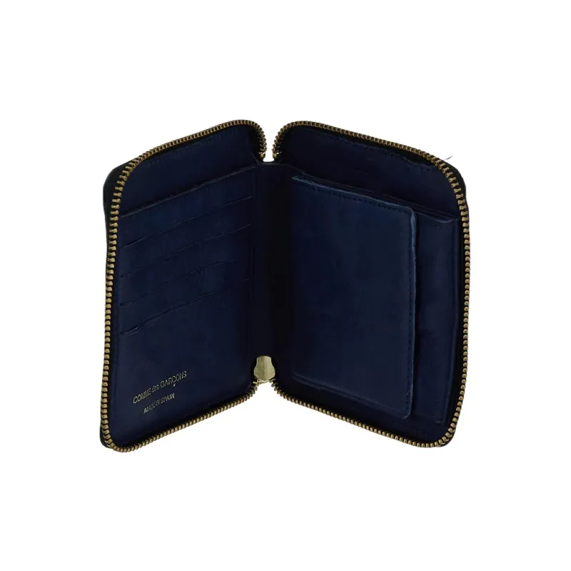 CDG Leather Wallet Regular Unisex Blue-3