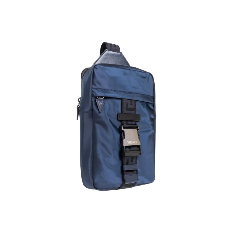 VERSACE Nylon One Shoulder Crossbody Bag, Sling Bag Men's Blue-1
