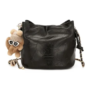 MEXICAN Polyurethane One Shoulder Chain Bag Bucket Bag Crossbody Bag Regular Women's Black/Brown/Ecru