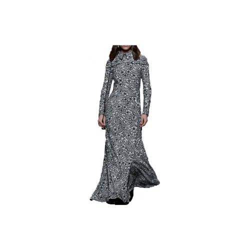 CHANEL Long-Sleeved Dresses Women's Gray