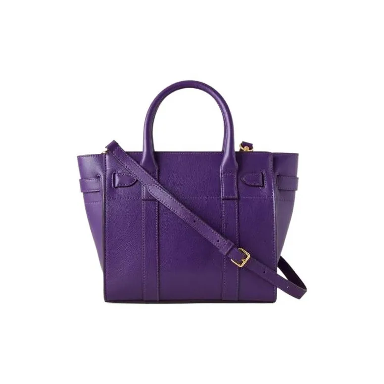 Mulberry Bayswater Silky Calfskin Shoulder Bag Crossbody Bag Handbag Mini Women's Purple-2