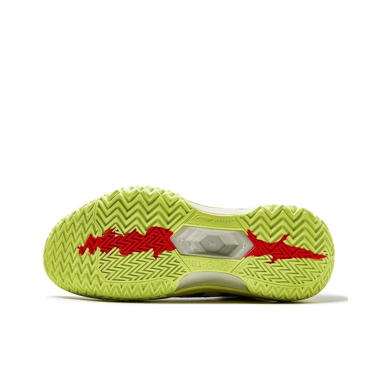 LiNing Jie Ao Silent Cushioned Slip Resistant Abrasion Resistant Mid Top Basketball Shoes Men's Light Lime-6