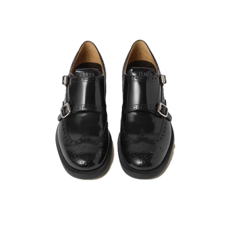 MIU MIU X Church's Leather Brogue Shoes-3