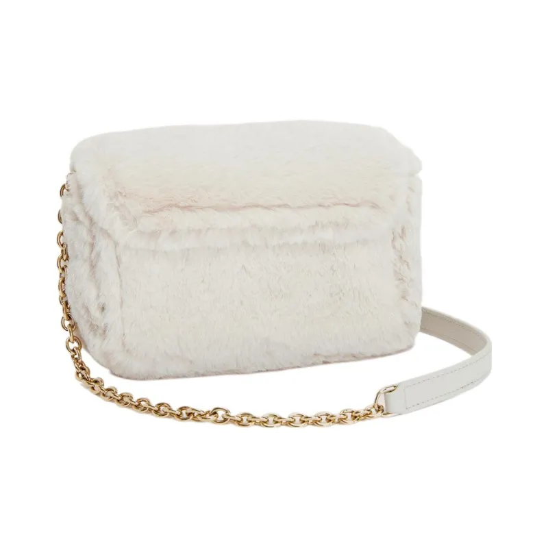 Furla Metropolis Collection Polyester With Leather Shoulder Bag Crossbody Bag Mini Women's White-2