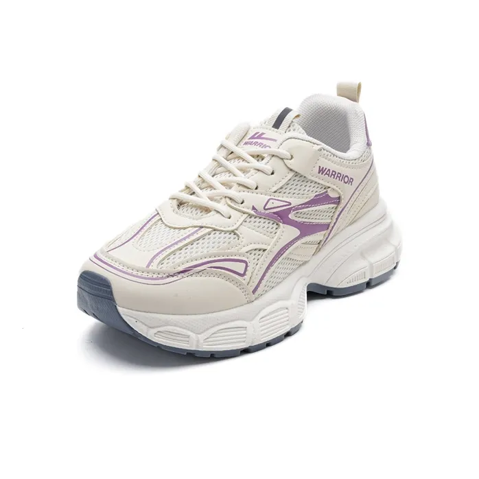 Warrior Abrasion Resistant Slip Resistant Low Top Running Shoes Women's Beige/Purple-1