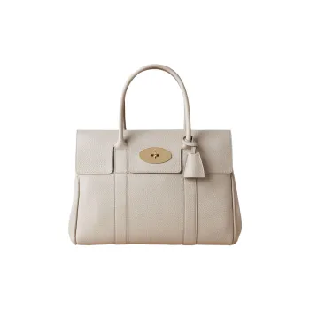Mulberry Pebbled Textured Detail Top Handle Tote Bag