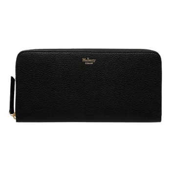 Mulberry Soft Grained Cow Leather Wallet Small Size Women's Black