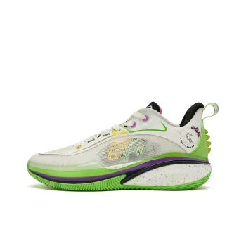 QIAODAN FE1.0 Dinosaur Carrying Wolf Color Scheme Durable Breathable Low Top Basketball Shoes Men's Green White