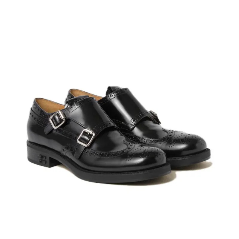 MIU MIU X Church's Leather Brogue Shoes-2
