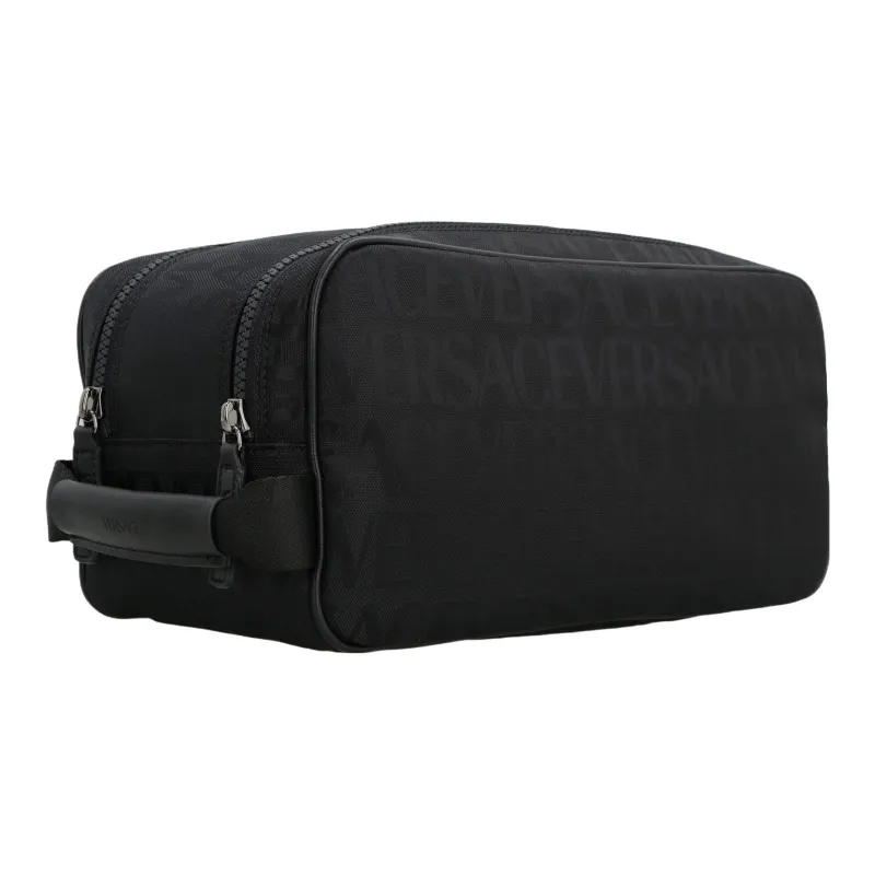 VERSACE Calfskin Storage Bags Toiletry Bags Men's Black-2