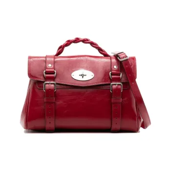 Mulberry Alexa Calfskin Shoulder Bag Crossbody Bag Handbag Regular Women's Deep Red