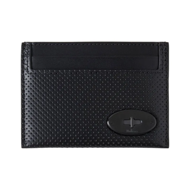 Mulberry Cow Leather Card Holder Men's Black-0