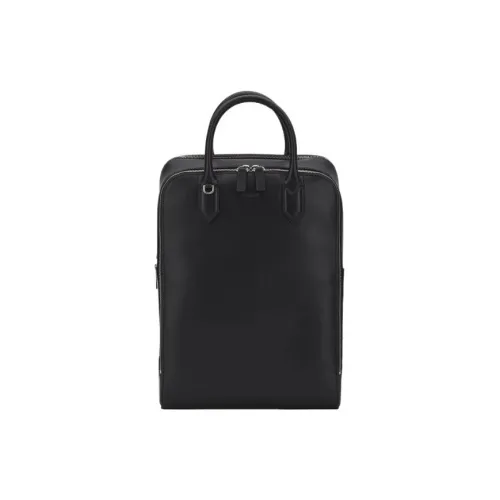 BALLY Cow Leather Backpack Medium Size Men's Black
