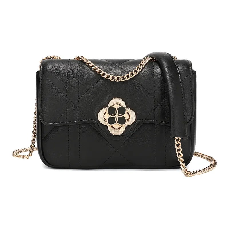 MEXICAN Polyurethane Small Square Bag, Chain Bag, Crossbody Bag Regular Women's Black/Ecru/Camel-1