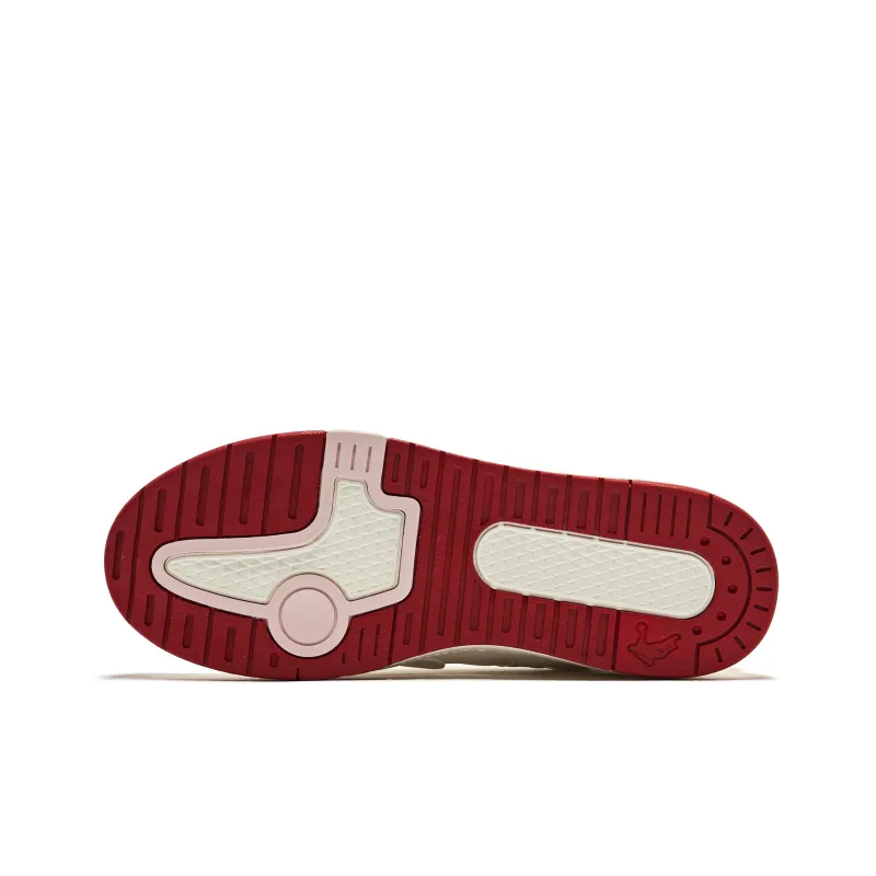 QIAODAN Inheritance 1.0 Skateboard Shoes Women's Low Top Ivory/Iron Red-3