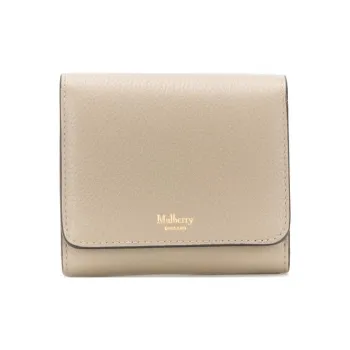 Mulberry Leather Wallet Small Size Women's Beige